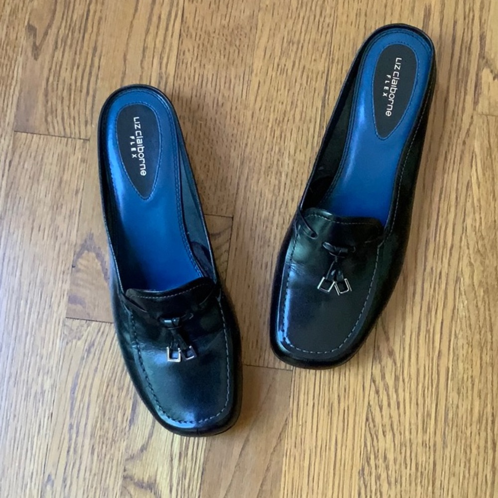 Liz Claiborne Black Mules/Slides